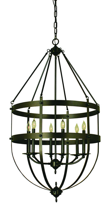 Framburg 1018 MB Six Light Foyer Chandelier, Mahogany Bronze