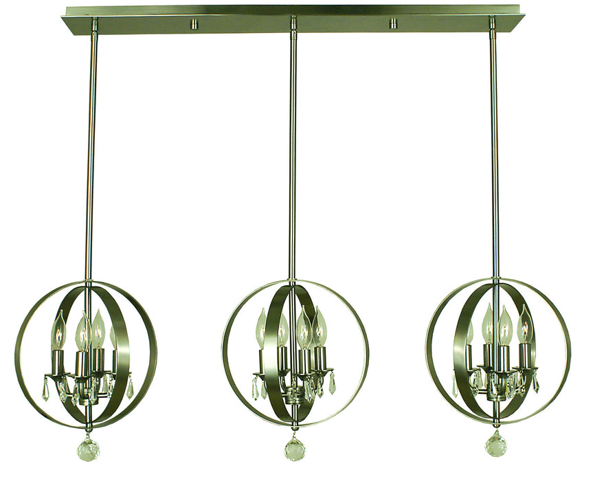 Framburg 1051 BN 12 Light Island Chandelier, Brushed Nickel