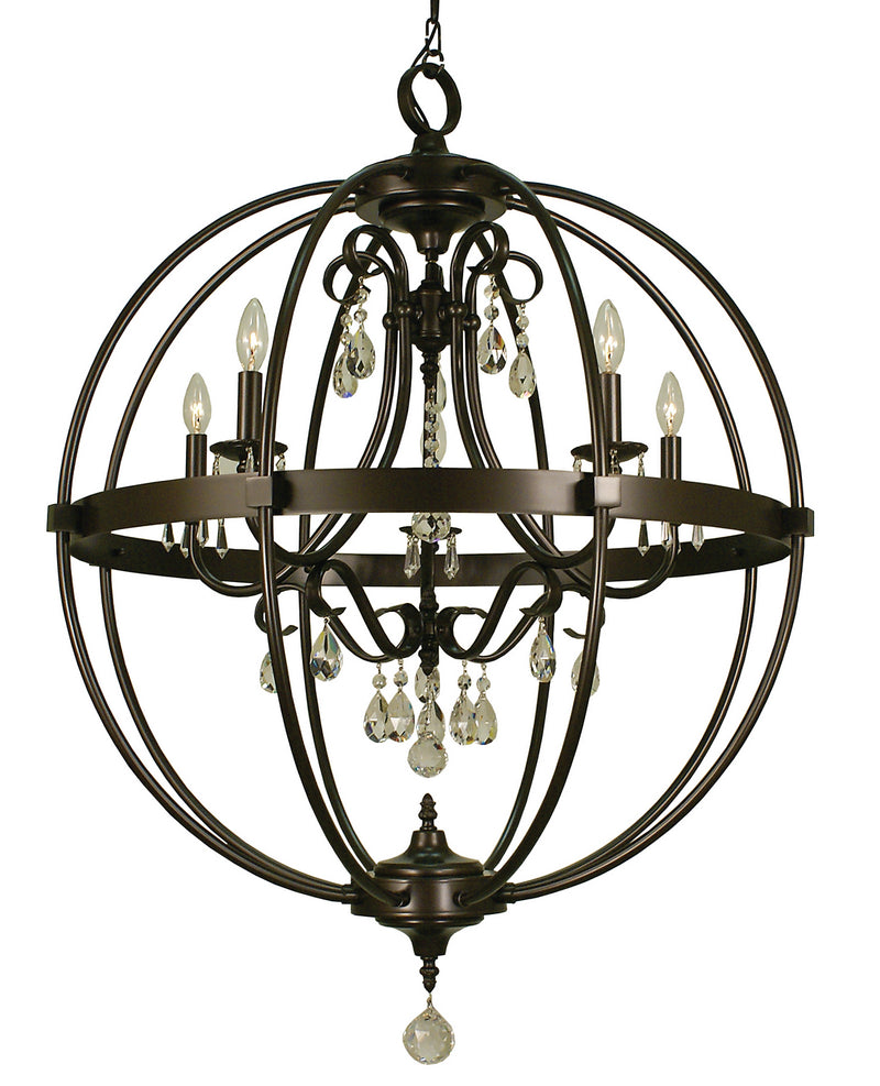 Framburg 1069 MB Five Light Foyer Chandelier, Mahogany Bronze