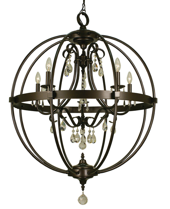 Framburg 1069 MB Five Light Foyer Chandelier, Mahogany Bronze