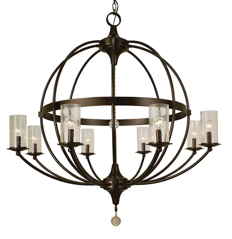 Framburg 1078 MB Eight Light Foyer Chandelier, Mahogany Bronze