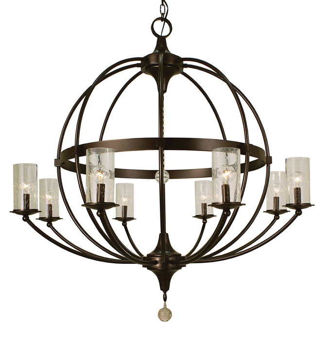 Framburg 1078 MB Eight Light Foyer Chandelier, Mahogany Bronze
