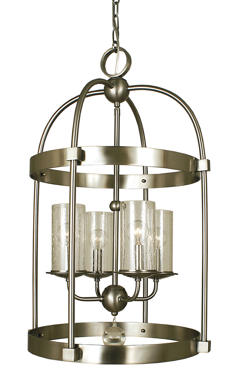 Framburg 1104 BN Four Light Chandelier, Brushed Nickel