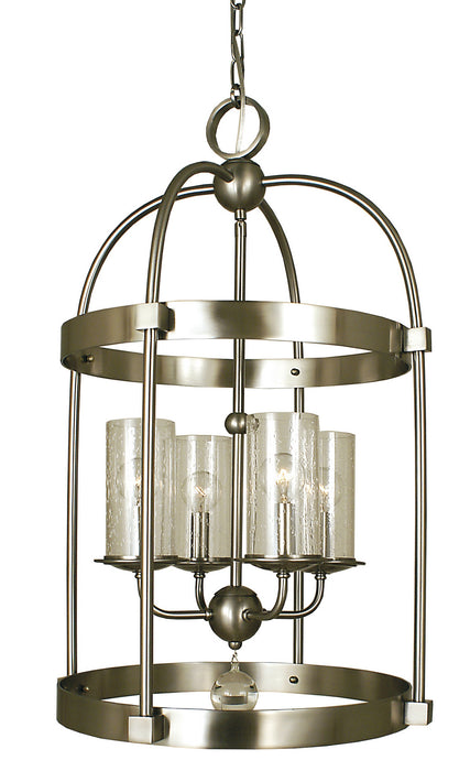 Framburg 1104 BN Four Light Chandelier, Brushed Nickel