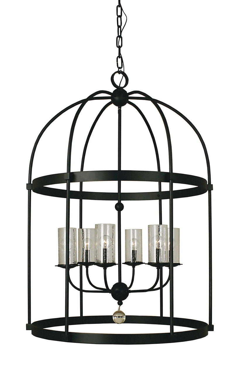 Framburg 1106 MBLACK Six Light Foyer Chandelier, Matte Black