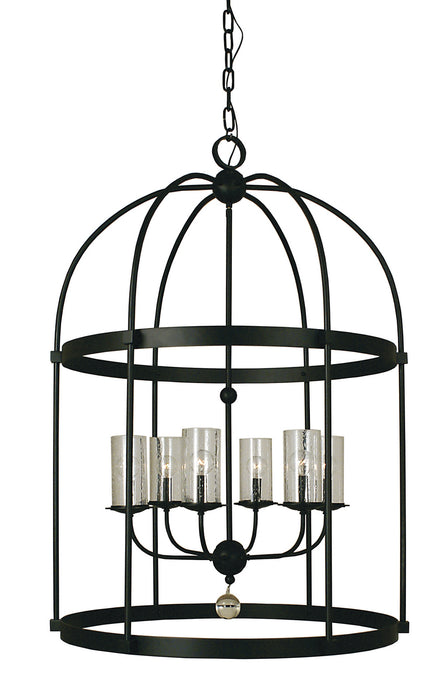 Framburg 1106 MBLACK Six Light Foyer Chandelier, Matte Black