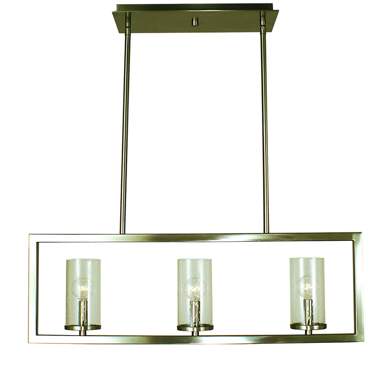 Framburg 1153 BN Three Light Island Chandelier, Brushed Nickel