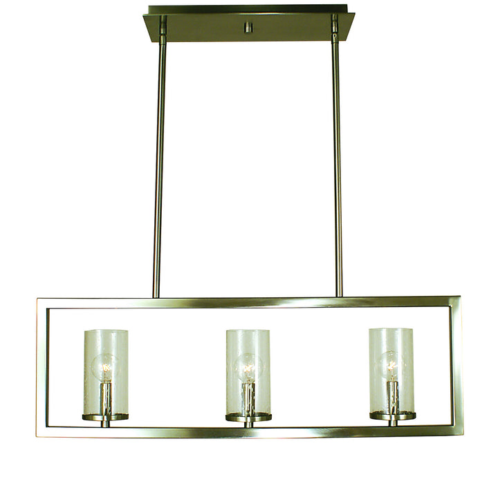 Framburg 1153 BN Three Light Island Chandelier, Brushed Nickel