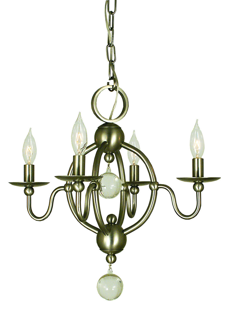 Framburg 1159 BN Four Light Chandelier, Brushed Nickel