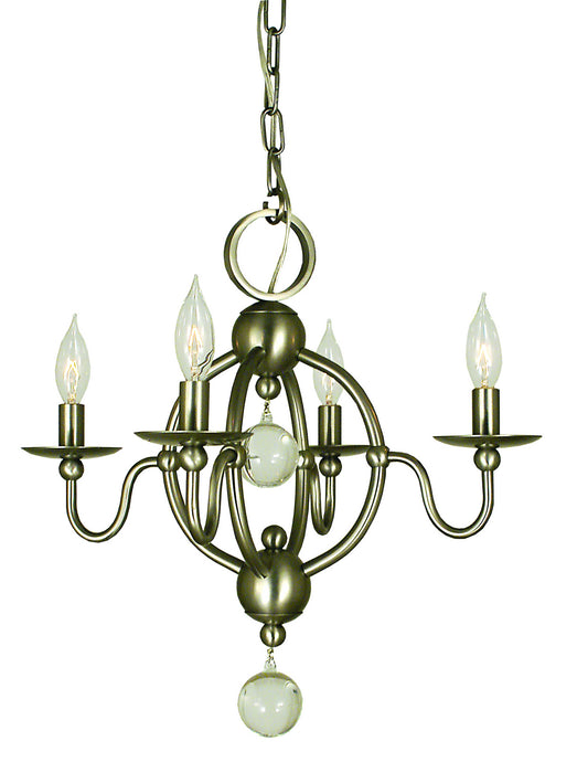 Framburg 1159 BN Four Light Chandelier, Brushed Nickel