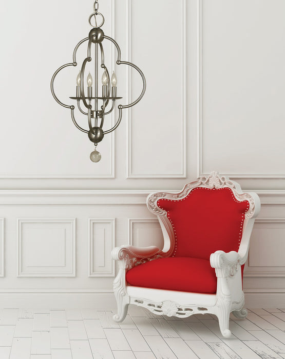 Framburg 1160 BN Four Light Chandelier, Brushed Nickel