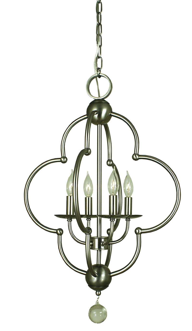 Framburg 1160 BN Four Light Chandelier, Brushed Nickel