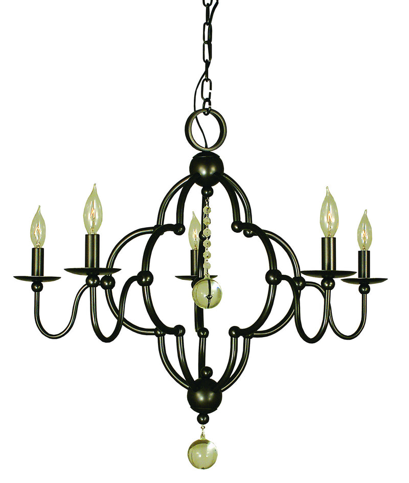 Framburg 1161 MB Five Light Chandelier, Mahogany Bronze