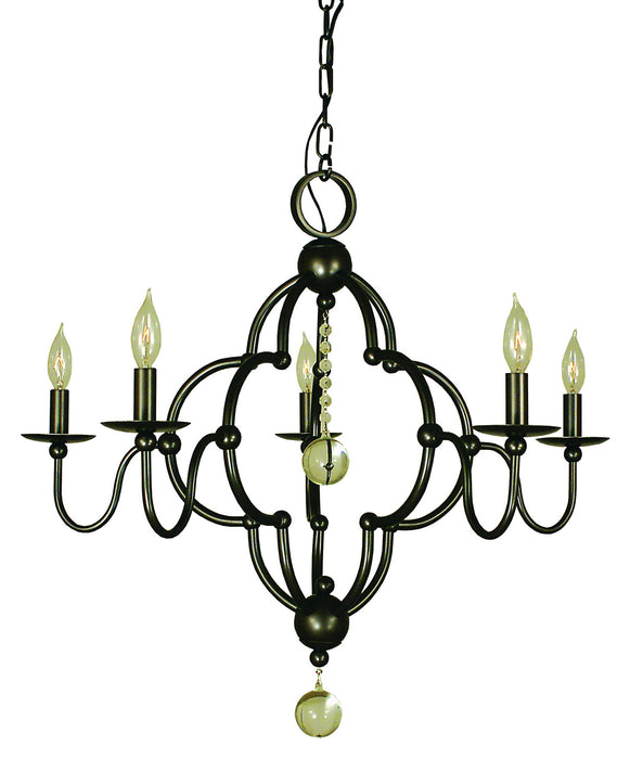 Framburg 1161 MB Five Light Chandelier, Mahogany Bronze