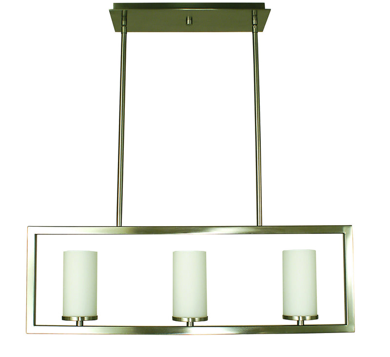 Framburg 1193 BN Three Light Island Chandelier, Brushed Nickel