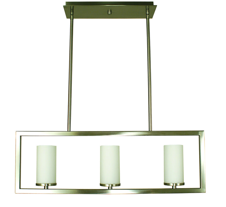 Framburg 1193 BN Three Light Island Chandelier, Brushed Nickel