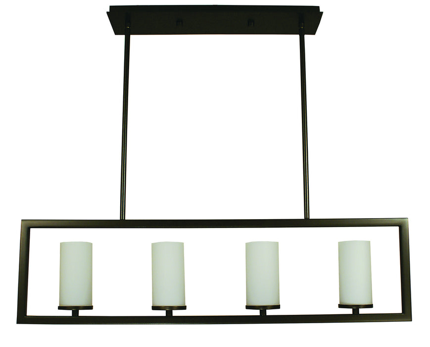 Framburg 1194 MB Four Light Island Chandelier, Mahogany Bronze