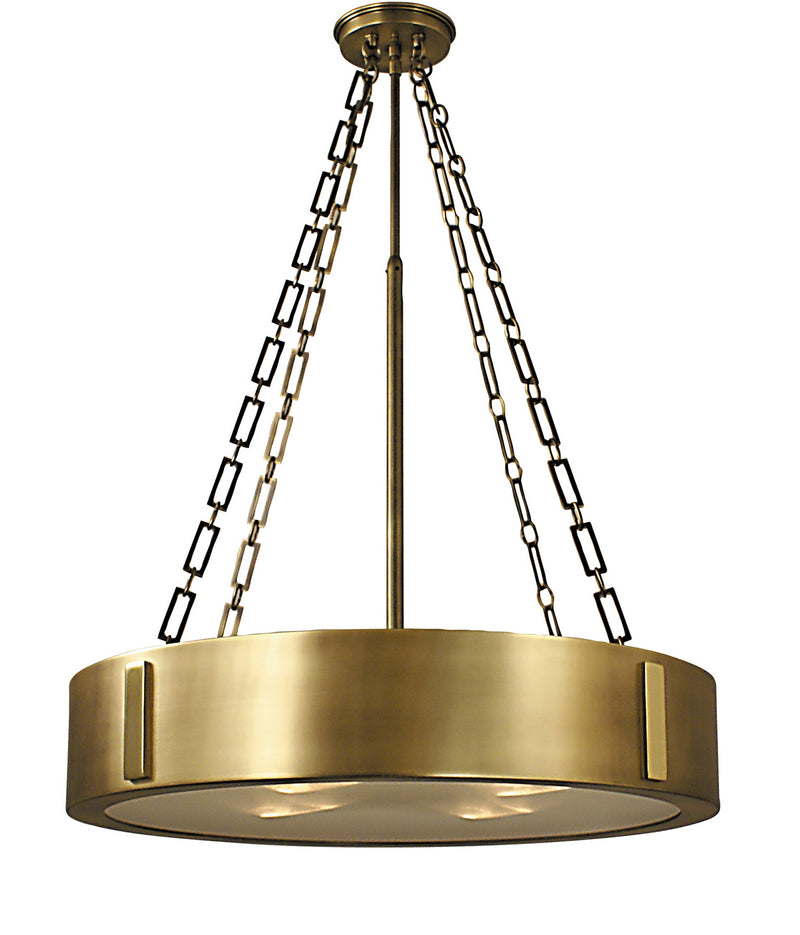 Framburg 2414 HB/PB Four Light Chandelier, Harvest Bronze w/Polished Brass