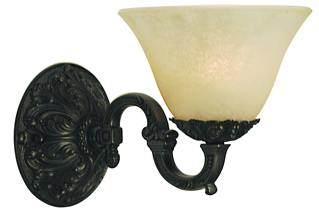 Framburg 7881 MB/CM One Light Wall Sconce, Mahogany Bronze w/Champagne Marble Glass