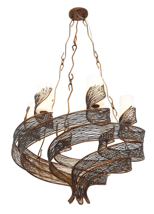 Varaluz 240C06HO Six Light Chandelier, Hammered Ore
