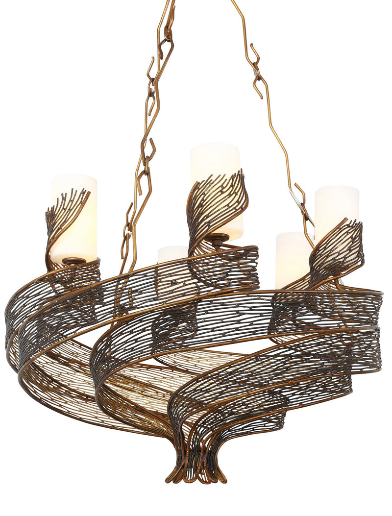 Varaluz 240C06HO Six Light Chandelier, Hammered Ore