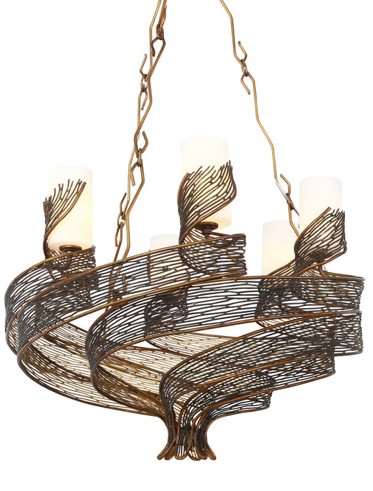 Varaluz 240C06HO Six Light Chandelier, Hammered Ore