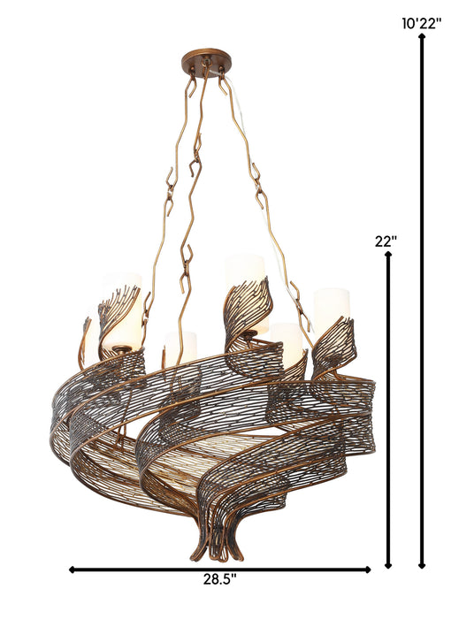 Varaluz 240C06HO Six Light Chandelier, Hammered Ore