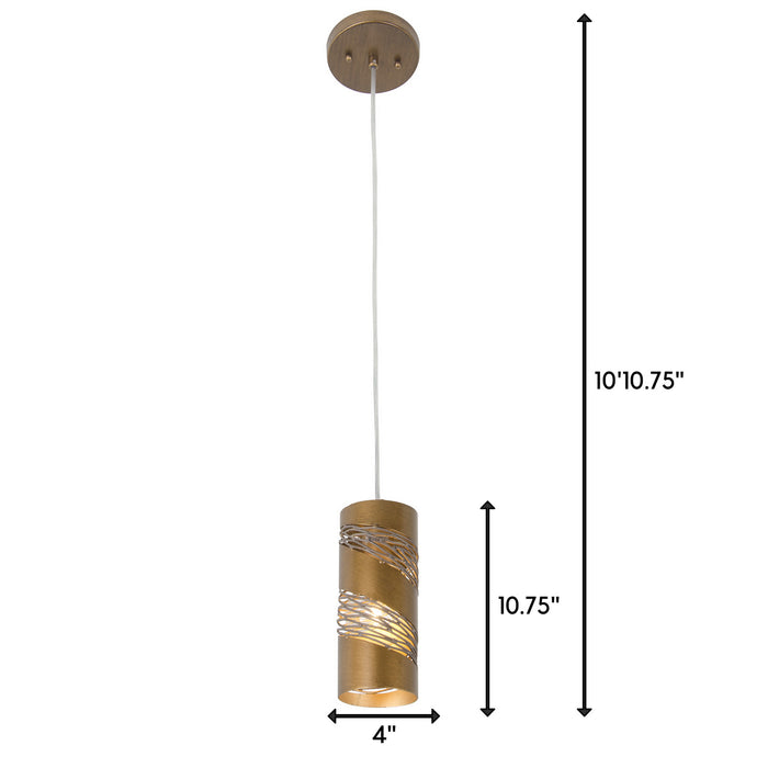Varaluz 240M01HO One Light Mini Pendant, Hammered Ore