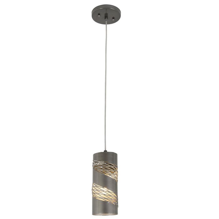 Varaluz 240M01SL One Light Mini Pendant, Steel