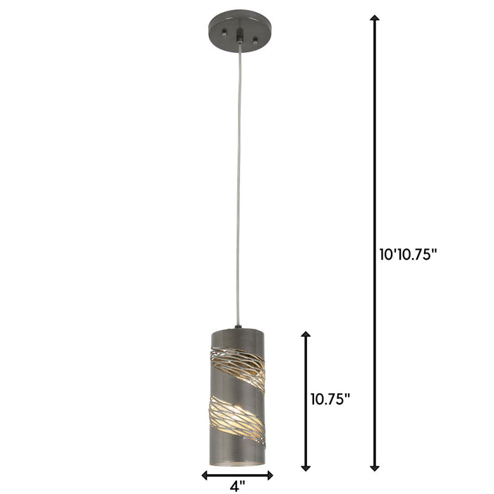 Varaluz 240M01SL One Light Mini Pendant, Steel