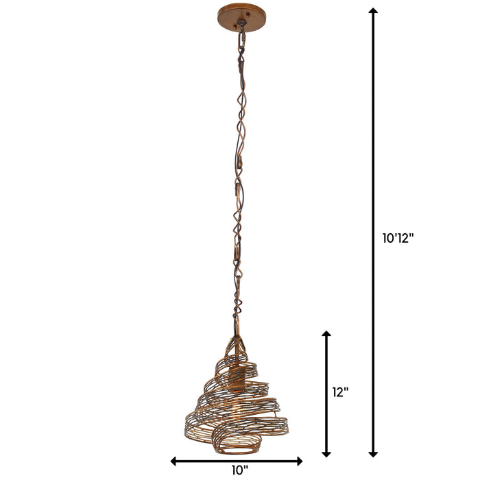 Varaluz 240P01HO One Light Mini Pendant, Hammered Ore