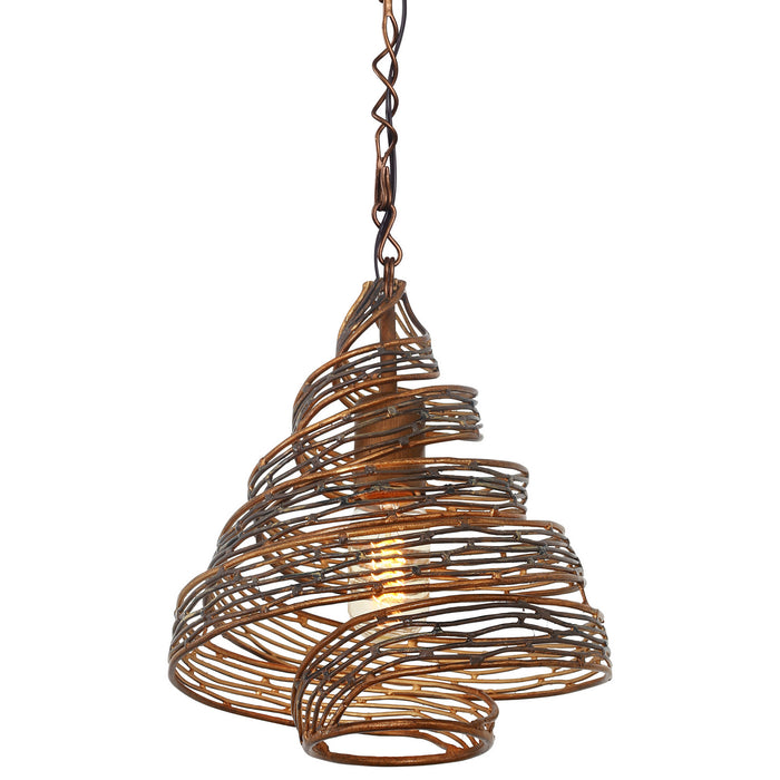 Varaluz 240P01HO One Light Mini Pendant, Hammered Ore