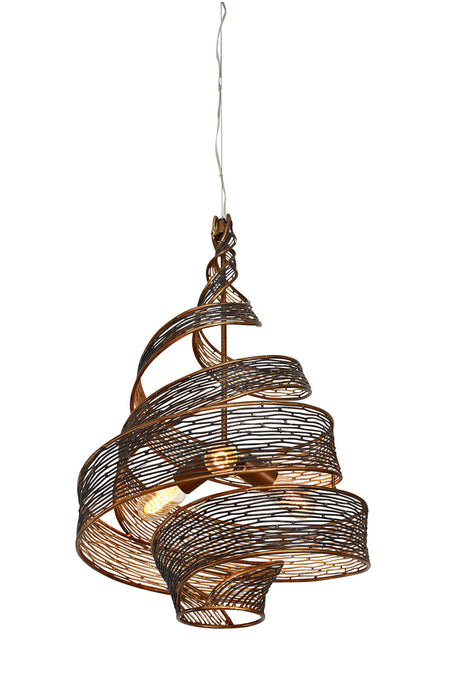 Varaluz 240P03HO Three Light Pendant, Hammered Ore
