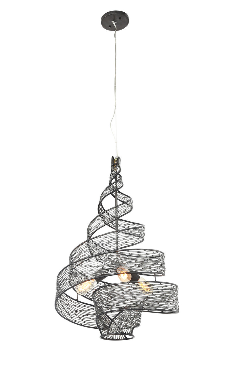 Varaluz 240P03SL Three Light Pendant, Steel