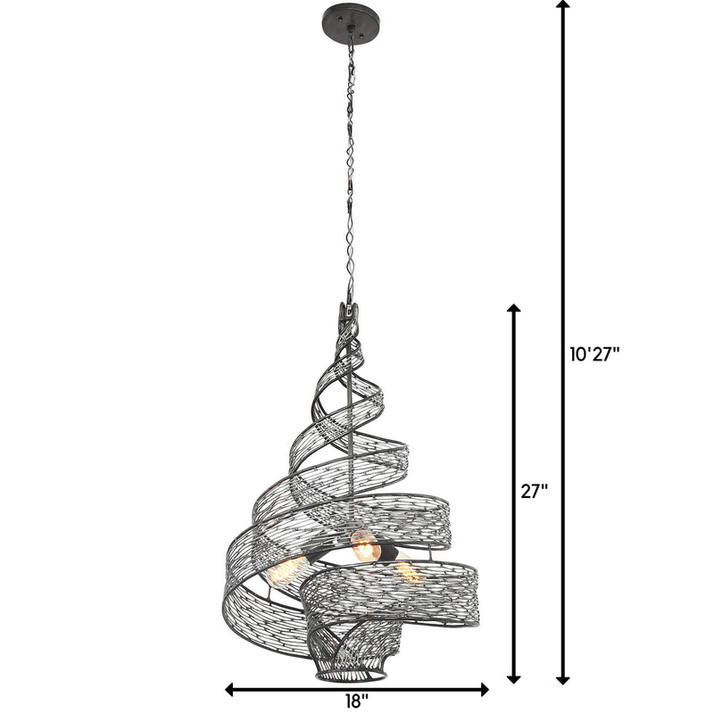 Varaluz 240P03SL Three Light Pendant, Steel