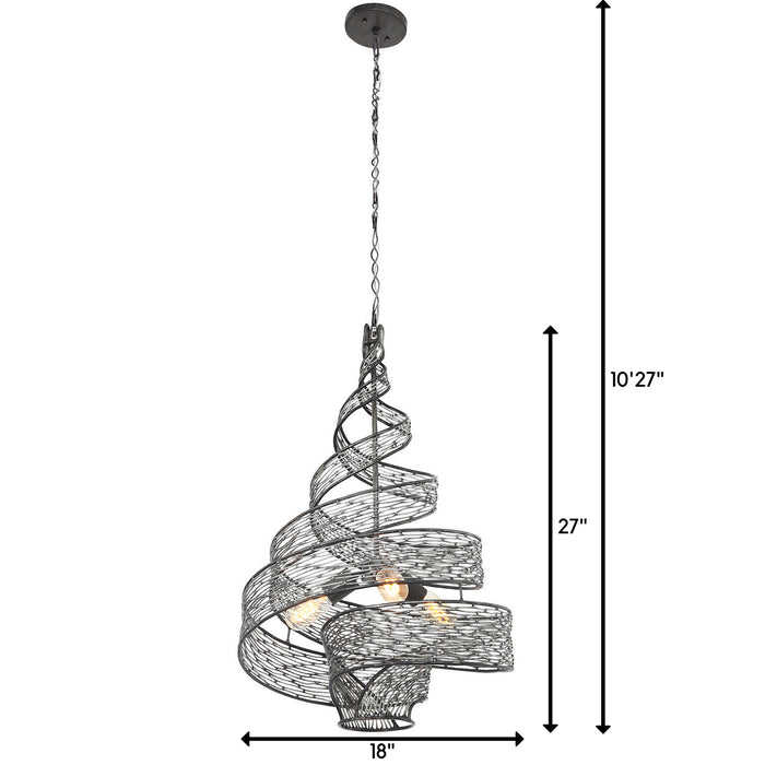 Varaluz 240P03SL Three Light Pendant, Steel
