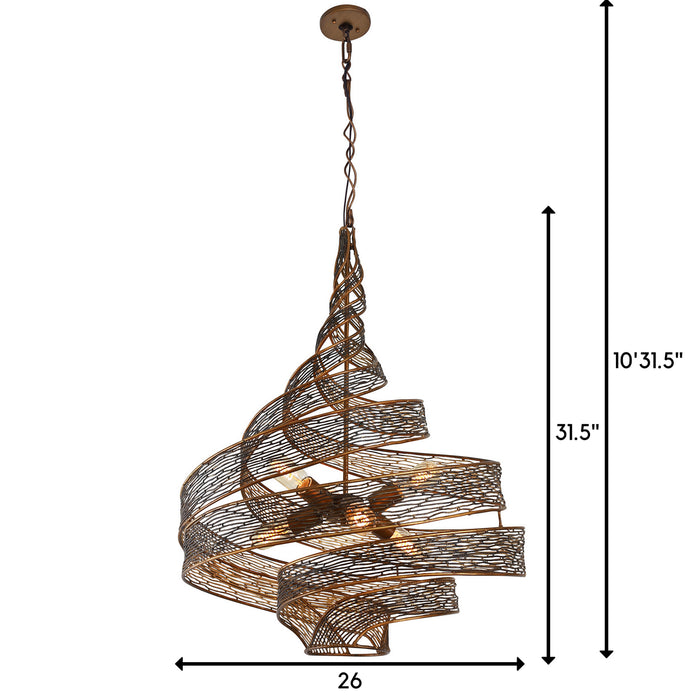 Varaluz 240P06HO Six Light Pendant, Hammered Ore