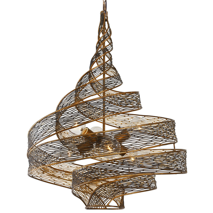 Varaluz 240P06HO Six Light Pendant, Hammered Ore