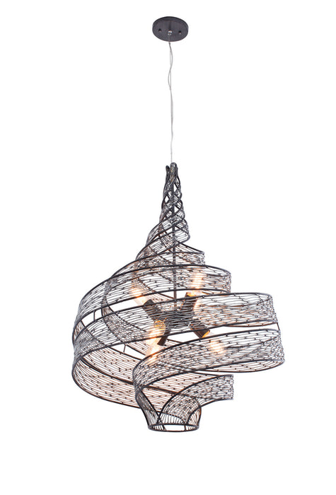 Varaluz 240P06SL Six Light Pendant, Steel