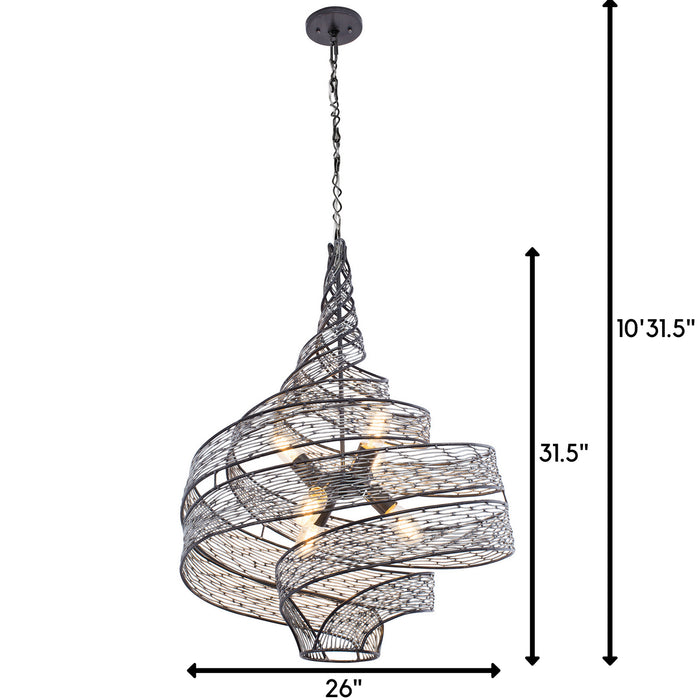 Varaluz 240P06SL Six Light Pendant, Steel