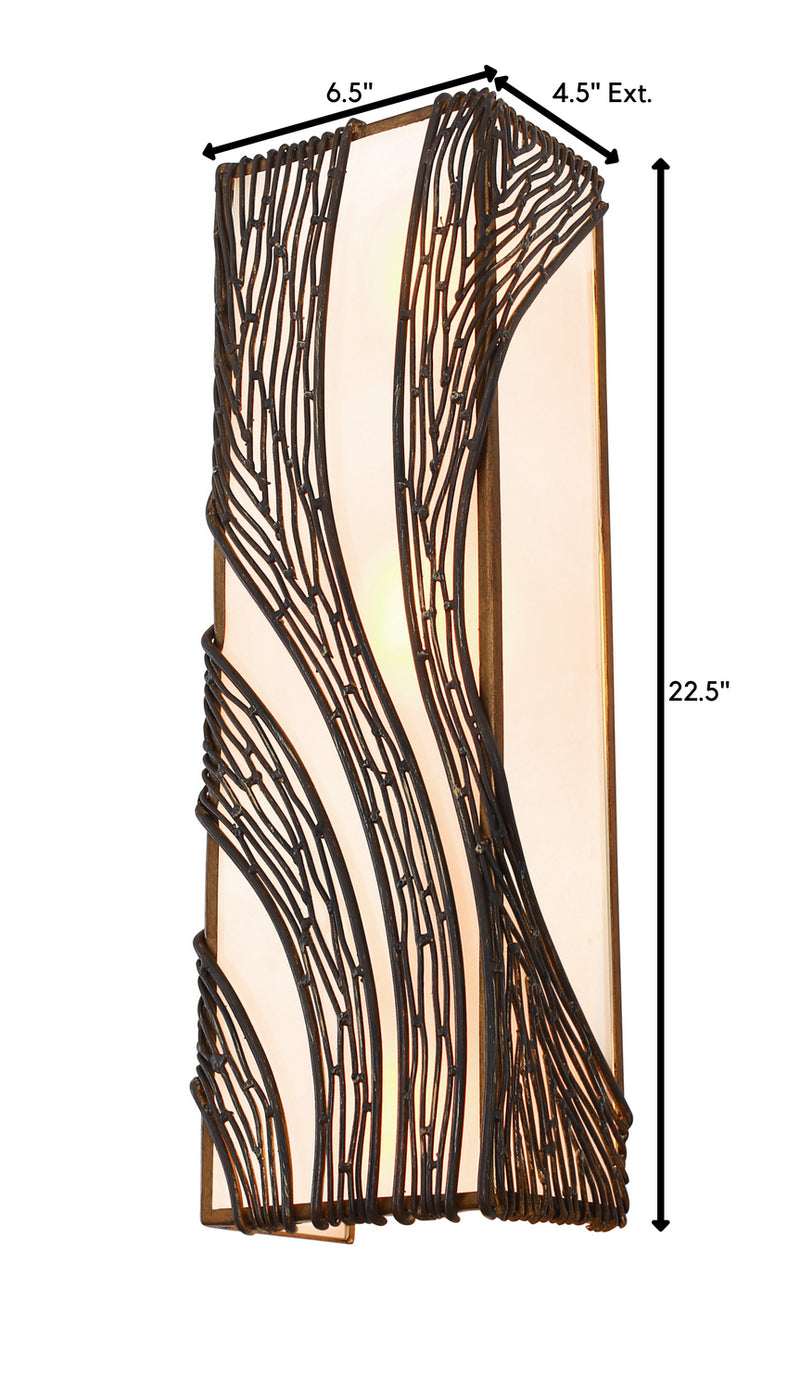 Varaluz 240W03HO Three Light Wall Sconce, Hammered Ore