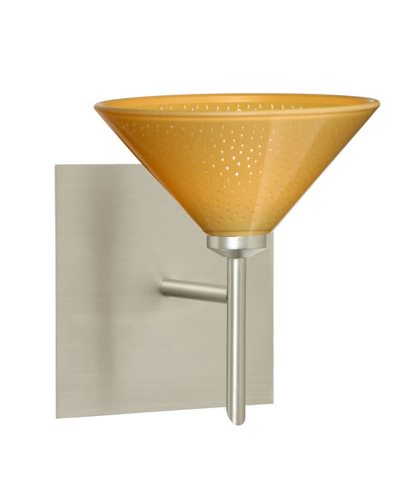 Besa 1SW-282490-SN-SQ One Light Wall Sconce, Satin Nickel