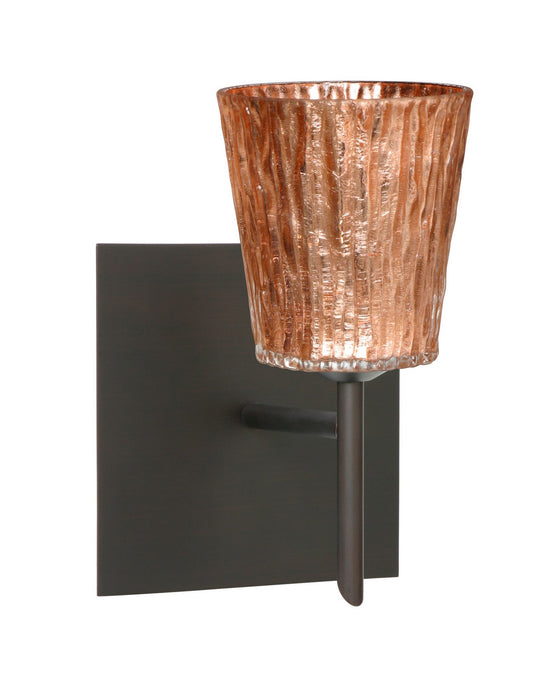 Besa 1SW-5125CF-BR-SQ One Light Wall Sconce, Bronze