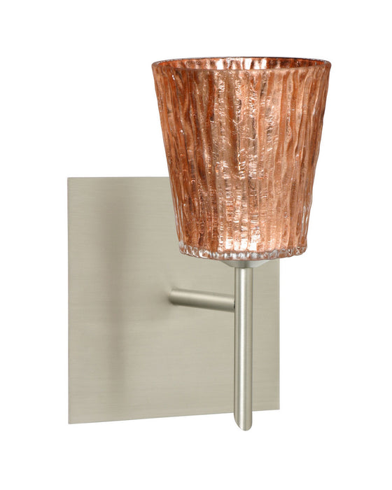 Besa 1SW-5125CF-SN-SQ One Light Wall Sconce, Satin Nickel