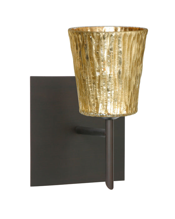 Besa 1SW-5125GF-BR-SQ One Light Wall Sconce, Bronze