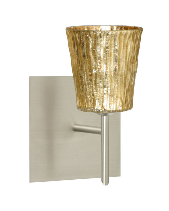 Besa 1SW-5125GF-SN-SQ One Light Wall Sconce, Satin Nickel