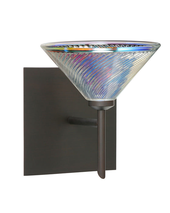 Besa 1SW-550493-BR-SQ One Light Wall Sconce, Bronze