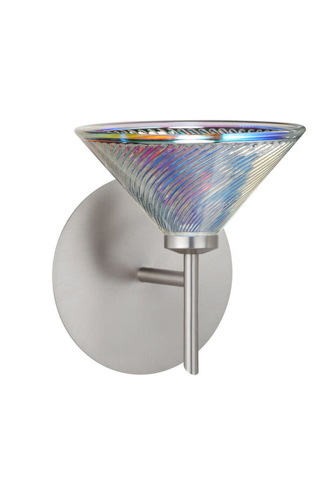 Besa 1SW-550493-SN One Light Wall Sconce, Satin Nickel