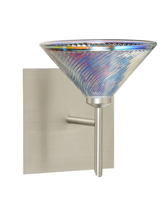 Besa 1SW-550493-SN-SQ One Light Wall Sconce, Satin Nickel