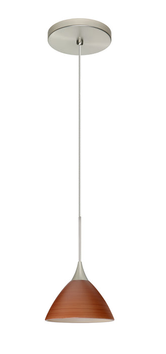 Besa 1XT-1743CH-SN One Light Pendant, Satin Nickel